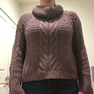 Dusty purple cowl neck sweater